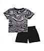 Color:Black - Image 2 - Baby Boys 12-24 Months Short-Sleeve Printed Interlock T-Shirt & Solid Interlock Shorts Set