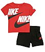 Color:Black - Image 1 - Baby Boys 12-24 Months Short Sleeve Wraparound-Logo Jersey Tee & French Terry Cargo Shorts Set