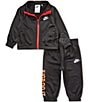 Nike Baby Boys Long-Sleeve Glow With Me Tricot Jacket & Jogger Pant Set, Color:Black - Image 2