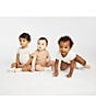 Color:Pale Ivory - Image 2 - Baby Newborn-9 Months Short Sleeve Bodysuit Set 3-Pack