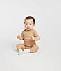 Color:Pale Ivory - Image 3 - Baby Newborn-9 Months Short Sleeve Bodysuit Set 3-Pack