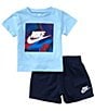 Nike Baby Boys 12-24 Months Short Sleeve Club Express T-Shirt & Coordinating Printed Shorts Set