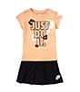 Color:Black - Image 1 - Baby Girls 12-24 Months Short-Sleeve Just Do It/Floral T-Shirt & Solid Skort Set