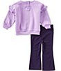 Nike Baby Girls Long Sleeve Ruffle Crew Top & Leggings Set - Image 4