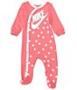 Color:Pink Nebula - Image 1 - Baby Girls Newborn-9 Months Long-Sleeve Smiley Footed Coverall