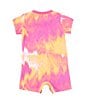 Color:Pink Foam - Image 2 - Baby Girls Newborn-9 Months Short-Sleeve Tie-Dye Romper