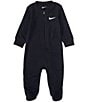 Color:Black - Image 1 - Baby Newborn-9 Months Long Sleeve Essentials Footie Coverall