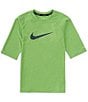 Color:Action Green - Image 1 - Big Boys 8-20 Short Sleeve Hydroguard Rashguard T-Shirt