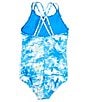 Color:Photo Blue - Image 2 - Big Girls 7-16 Crossback One Piece Swimsuit