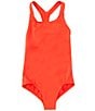 Color:Light Crimson - Image 1 - Big Girls 7-16 Essent Racerback One-Piece Swimsuit