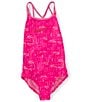 Color:Fierce Pink - Image 1 - Big Girls 7-16 T-Crossback One Piece Swimsuit
