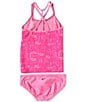Color:Fierce Pink - Image 2 - Big Girls 7-16 T-Crossback Tankini Set