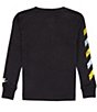 Color:Black - Image 2 - Little Boys 2T-7 Long Sleeve Futura/Hazard Tread T-Shirt