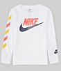 Color:White - Image 1 - Little Boys 2T-7 Long Sleeve Futura/Hazard Tread T-Shirt
