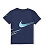Color:Midnight Navy - Image 2 - Little Boys 2T-4T Short Sleeve Dri-FIT Swoosh Wrap T-Shirt