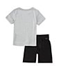 Color:Black - Image 2 - Little Boys 2T-4T Short Sleeve Dri-FIT Graphic T-Shirt & Shorts Set