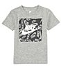 Color:Dark Grey - Image 1 - Little Boys 2T-7 Short Sleeve Brandmark Square Basic T-Shirt