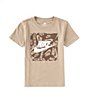 Color:Khaki - Image 1 - Little Boys 2T-7 Short Sleeve Brandmark Square Basic T-Shirt