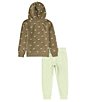 Color:Honyedew - Image 2 - Little Boys 2T-7 Long-Sleeve All-Over Club Pull-Over Hoodie & Jogger Pants Set