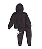 Color:Black - Image 3 - Little Boys 2T-7 Long Sleeve Club Fleece Hoodie and Jogger Pants Set