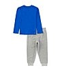 Nike Little Boys Long Sleeve Retro Fader T-Shirt & Jogger Pants 2-Piece Set, Color:Blue/Grey - Image 2