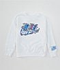 Color:White - Image 1 - Little Boys 2T-7 Long Sleeve Sportswear #double;Art Of Play#double; French Terry Crew T-Shirt