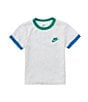 Color:White - Image 2 - Little Boys 2T-7 Short Sleeve Crew Neck Graphic Ringer T-Shirt