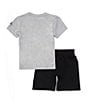 Color:Greay/Black - Image 2 - Little Boys 2T-7 Short Sleeve Futura T-Shirt & Shorts Set