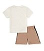Color:Hemp - Image 2 - Little Boys 2T-7 Short Sleeve Graphic Paint T-Shirt & Short Set