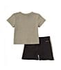 Color:023 Black - Image 2 - Little Boys 2T-7 Short Sleeve Graphic Paint T-Shirt & Short Set