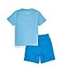 Color:Light Photo Blue - Image 2 - Little Boys 2T-7 Short Sleeve Just Do It Jersey T-Shirt & Coordinating French Terry Shorts Set