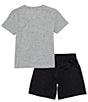 Color:Black - Image 2 - Little Boys 2T-7 Short Sleeve Just Do It Logo T-Shirt & Coordinating Logo Shorts Set