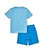 Color:Blue - Image 2 - Little Boys 2T-7 Short Sleeve Just Do It T-Shirt & Shorts Set