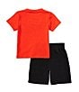 Color:Black - Image 2 - Little Boys 2T-7 Short Sleeve Just Do It T-Shirt & Shorts Set