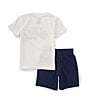 Color:Dark Blue - Image 2 - Little Boys 2T-7 Short Sleeve Just Do It T-Shirt & Shorts Set