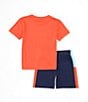Color:Midnight - Image 2 - Little Boys 2T-7 Short Sleeve NK DK Icon Mesh T-Shirt & Short Set