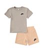 Color:Hemp - Image 1 - Little Boys 2T-7 Short Sleeve Paint T-Shirt & Short Set