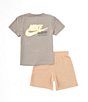 Color:Hemp - Image 2 - Little Boys 2T-7 Short Sleeve Paint T-Shirt & Short Set