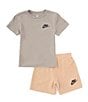 Color:Hemp - Image 2 - Little Boys 2T-7 Short Sleeve Paint T-Shirt & Short Set