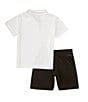 Nike Little Boys Short Sleeve Polo Shirt & Coordinating Shorts Set, Color:Cargo - Image 2