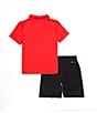 Nike Little Boys Short Sleeve Polo Shirt & Coordinating Shorts Set, Color:University Red - Image 2