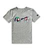 Nike Little Boys 2T-7 Short Sleeve Swoosh Graphic T-Shirt, Color:Dark Grey - Image 1