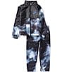 Nike Little Boys Long Sleeve Cloud-Printed/Solid Color Block Tricot Jacket & Matching Jogger Pant Set, Color:Dark Smoke - Image 1