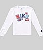 Nike Little Boys Long Sleeve Let's Kick It Graphic Tee - Image 2