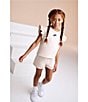 Nike Little Girls French Terry Short Sleeve Dropset T-Shirt & Matching Shorts Set, Color:Light Orewood - Image 4