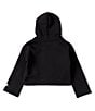 Color:Black - Image 2 - Little Girls 2T-6X Long Sleeve Floral Graphic Hoodie