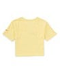 Color:Soft Yellow - Image 2 - Little Girls 2T-6X Metamorph Swoosh Short Sleeve Boxy T-Shirt