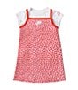 Color:Pink Rise - Image 1 - Little Girls 2T-6X Short Sleeve Floral Dress 2-Piece Set