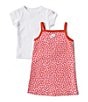 Color:Pink Rise - Image 2 - Little Girls 2T-6X Short Sleeve Floral Dress 2-Piece Set