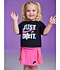 Nike Little Girls Short Sleeve Just Believe Scooter Set, Color:Playful Pink - Image 3
